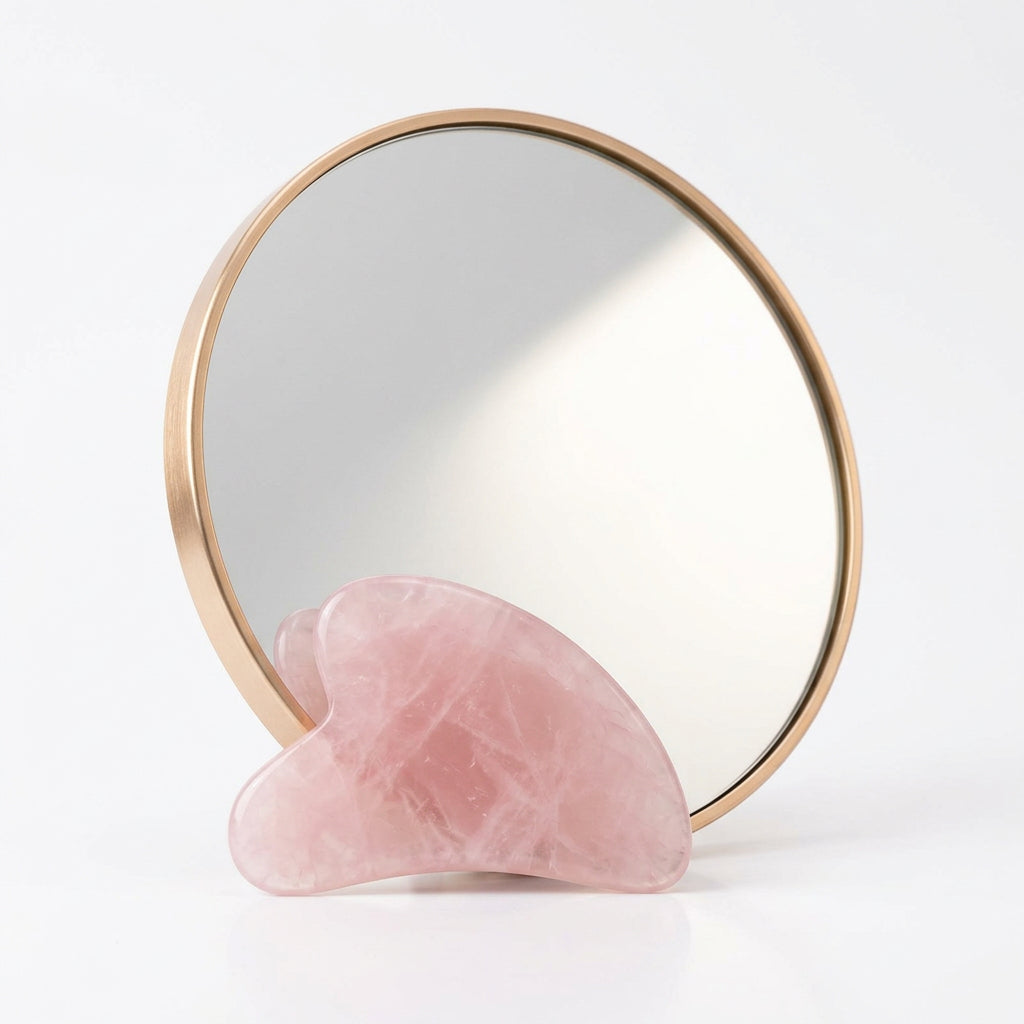 Gua sha en quartz rose pour le massage du visage