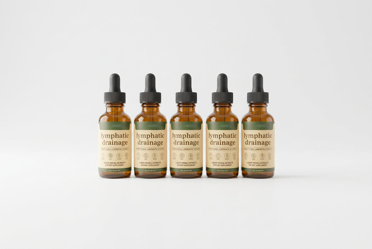 Lot de 5 flacons de gouttes LYMPHÉORA PARIS aux 4 plantes